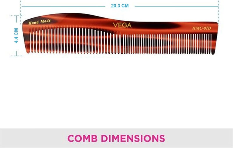 Vega Tortoise Shell Half Curve Graduated Dressing Comb, Brown - Image 3